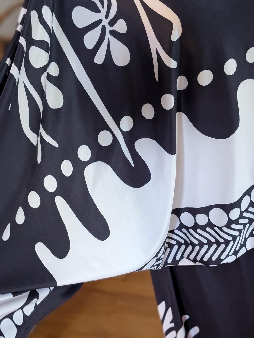 Tropical Resort 2 Piece Maxi Skirt Set Black White Boho Coastal Chic XL Chicme - Picture 5 of 16